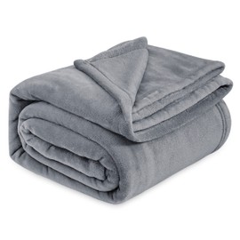 Bedsure Fleece Bed Blankets Queen Size Grey - Soft Lightweight Plush Fuzzy Cozy Luxury Blanket Microfiber, 90x90 inches | Bedsure