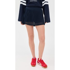 Free People Women's Rally Ruffle Mini Skirt, Navy, Blue, M-L