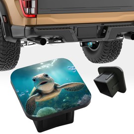 Trailer Hitch Cover Cute Turtle Under The Sea Square 2 Inch Receiver Tube Plug Cover Compatible with Most Models Hitch Receivers Plug for Pickups Trucks Cars Suvs