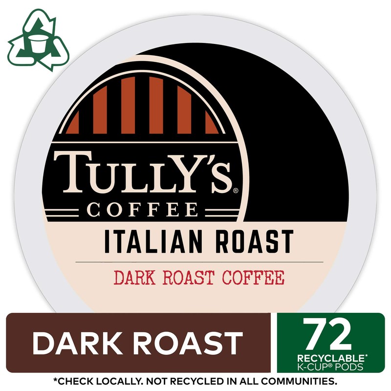 Tully's Coffee Italian Roast, Keurig Single-Serve K-Cup Pods, Dark Roast