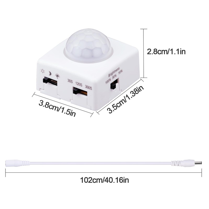 GOMING Motion Sensor COB LED Light Strip 16.4ft(5M) Cool White