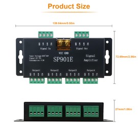 PAUTIX SP901E LED Pixel SPI Signal Amplifier Repeater for WS2811 WS2813 SK6812 WS2815 WS2801 SK9822 etc All The RGB Addressable LED Strip Lights and Dream Color Programmable LED Matrix Panel