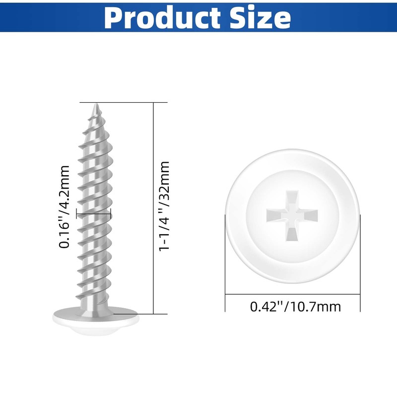 #8 x 1 Modified Truss Wafer Head Wood Screws, Alloy