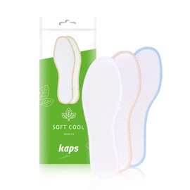 Kaps Soft Cool Cushioning Insoles for Men & Women - Strong Support - Perforated Latex Foam Foot Shoe Inserts – Anti-Fatigue Cool & Dry Comfort for Flat Feet - 3 Sets (UK L3 / 36 EUR)