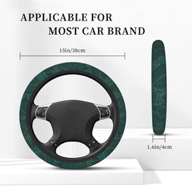 KWSAAHU Steering Wheel Cover Accessories Neoprene Cover Non-Slip Breathable Easy to Install Suitable for Women Men Girls for Car SUV Van Truck Universal 14.5-15.5 Inch Dark Green Palm