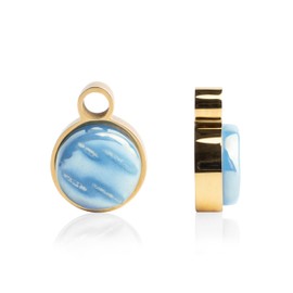 Gold Anhänger für Ohrringe in blau • Creolen Charm zum Wechseln • Edelstahl & recyceltes Glas • nachhaltiger Halbedelstein-Look • MIX AND MATCH