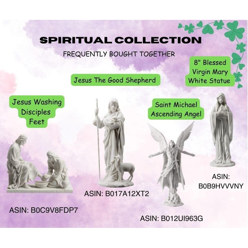 JFSM INC. Exquisite Jesus Washing Disciples Feet Resin Statue Marble