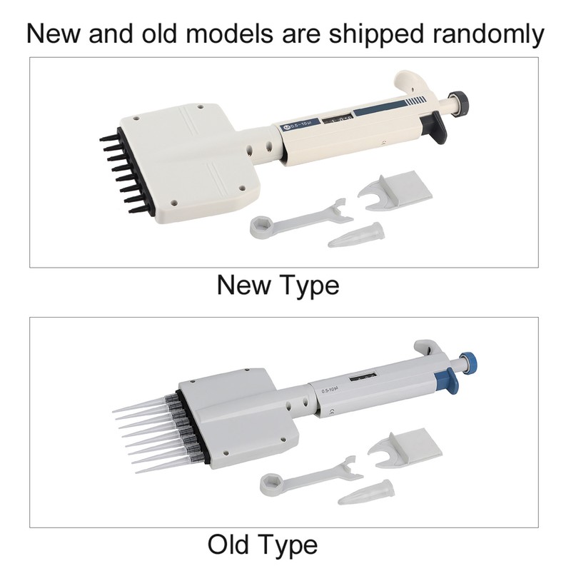 8-Channel Vraiable Volume Manual Adjustable Pipettor Pipet Laboratory Tool 0.5-10μl