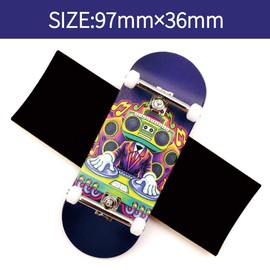 RACOFSB 36mm Pro Fingerboard with Wooden Finger Skateboard Deck Upgraded Finger Board Trucks Street Shape Bearing Wheels (DJ)