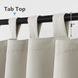 RYB HOME Outdoor Curtains for Patio Waterproof - Blackout Thermal Insulating Outside Deck for Gazebo Pavilion Pergola Arbor Sun Room, W 52 x L 84 inch, 1 Panel, Natural