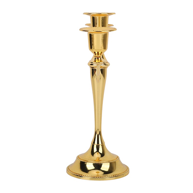 Metal Candle Holder 3 Arms High Gloss Retro Exquisite Candlestick