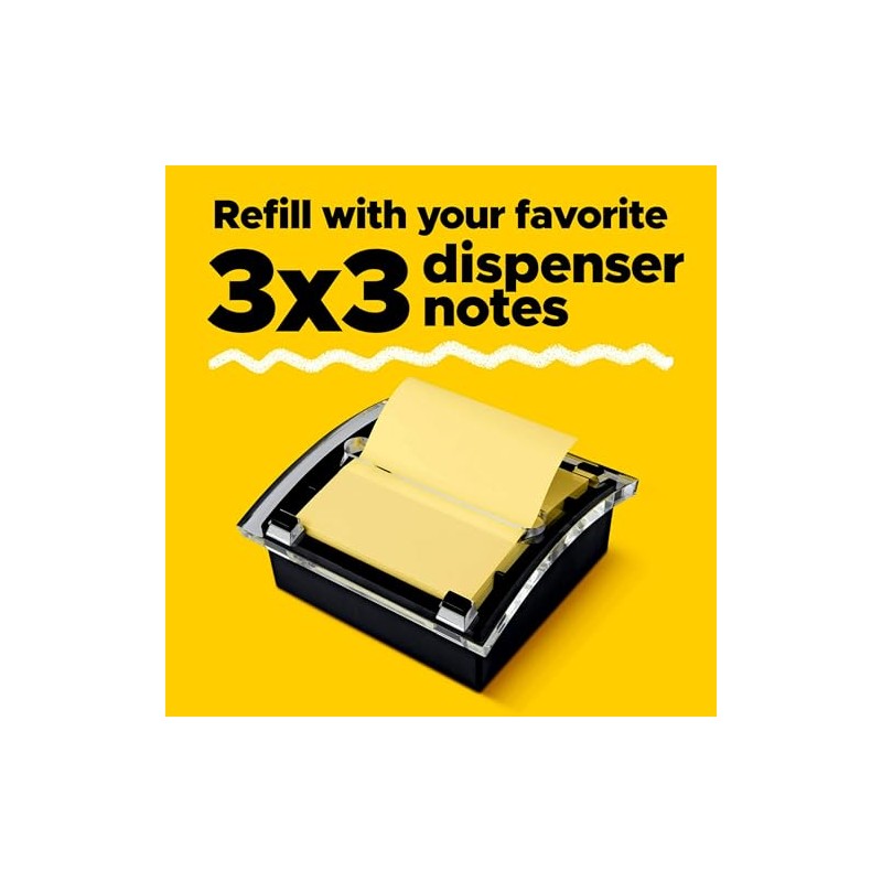 3M Post-it Despachador De Notas Adhesivas, 3x3in, Negro (Modelo 330)