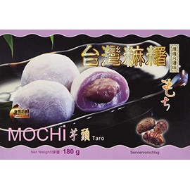 AWON Mochi Taro, kleine Klebreiskuchen, als Nachtisch oder als süßer Snack zwischendurch (4 x 180 g mit 6 Mochis pro Packung)