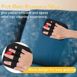 2PCS Pet Hair Removal Glove - Reusable Pet Hair Remover Glove for Cats & Dogs, Electrostatic Gloves Pet Hair Remover for Couch, Carpet, Furniture, Car, Bedding, Easy Cleaning & Grooming Tool (Small)