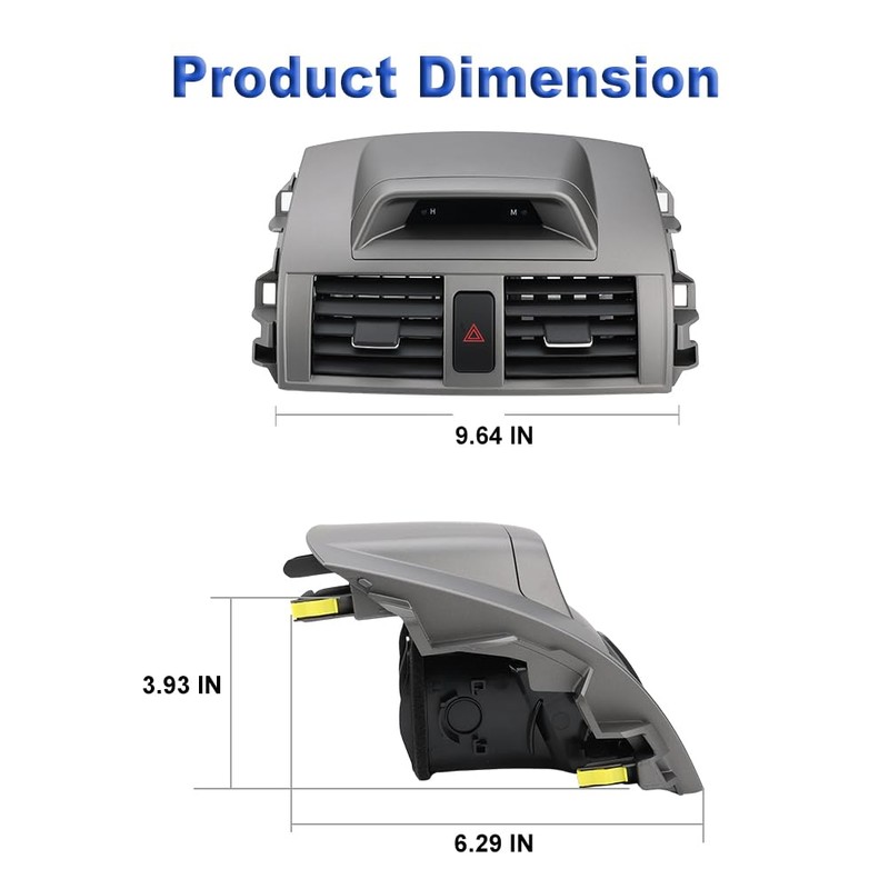 JDMON Center Dash A/C Outlet Air Vent with Clock Replacement