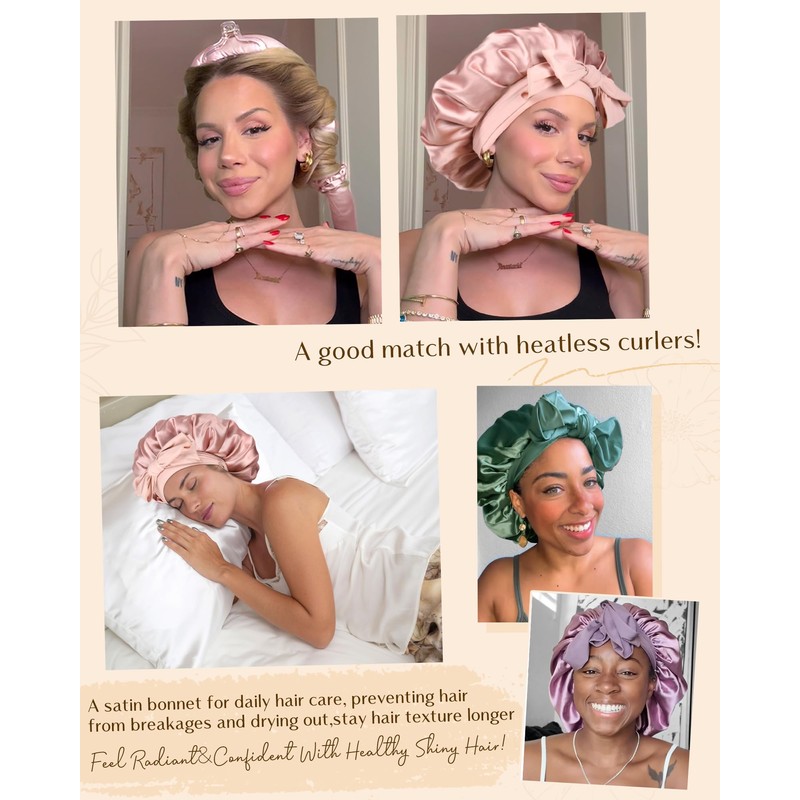 YANIBEST YANIBEST Silk Bonnet for Sleeping Women Satin Bonnet Double