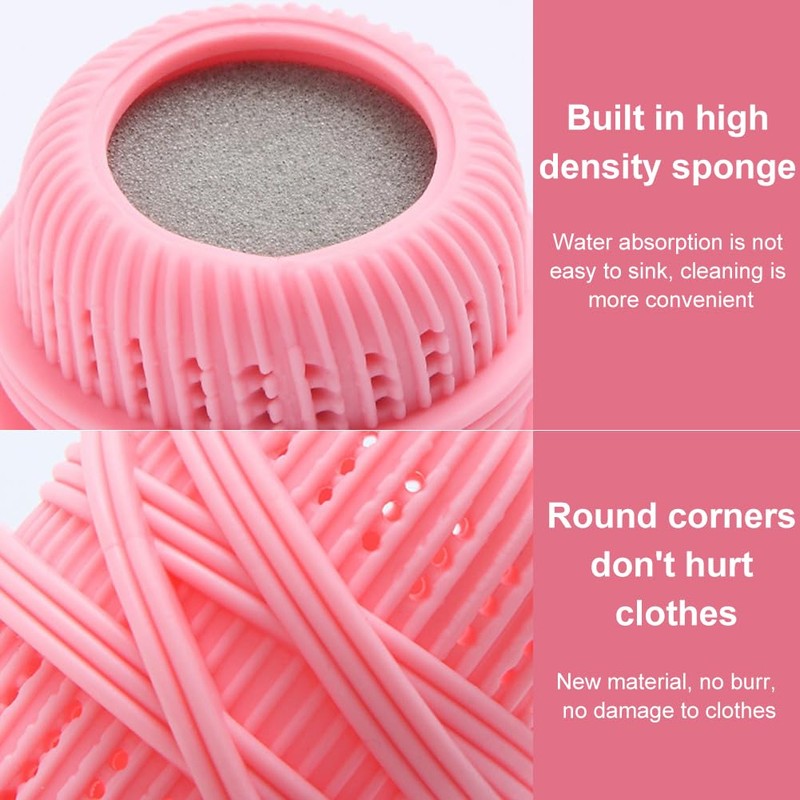 3pcs TPE Sponge Laundry Balls,Washer‑Use Anti‑Tangle for Hair & Debris