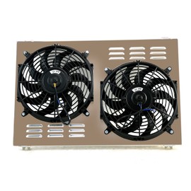 Aluminum Radiator's Shroud&12'' Fans Compatible for Chevy Chevelle El Camino Pontiac GTO 1968 69 70 71 1972