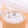 Dog Earrings 925 Sterling Silver Cute Pink Heart CZ Cat