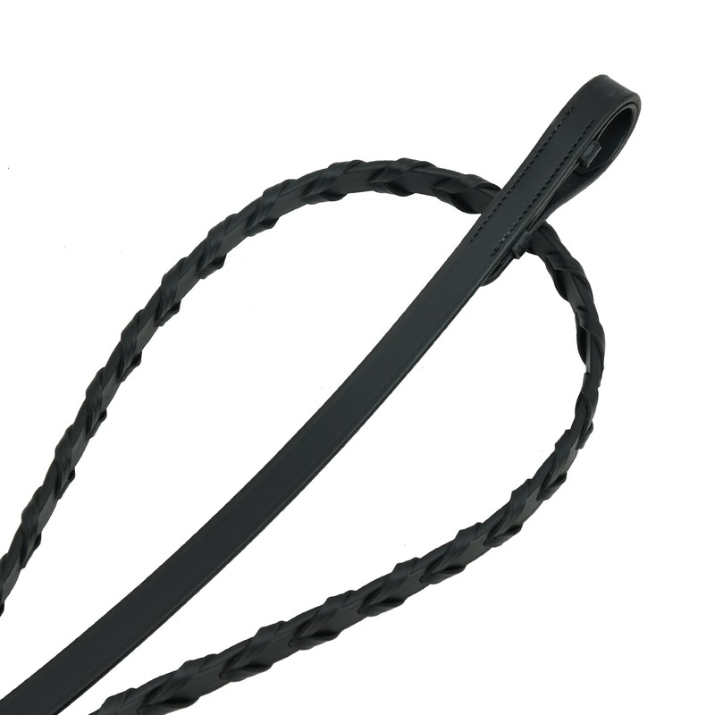 SIE Braided Leather Reins, Black, Mini