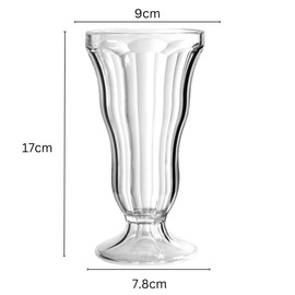 AIOS Unbreakable Polycarbonate Sundae Desert/Ice Cream Sundae Glass. Capacity 340ml. (4)