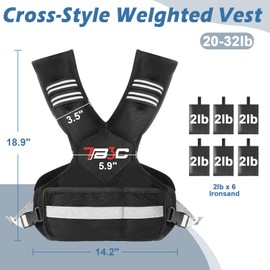 Weighted Vest for Men and Women 20-32lb Weighted Vest with Plus Pockets and 6 Ironsand Weights Reflective Strips for Running, Walking, Workout and Strength Training