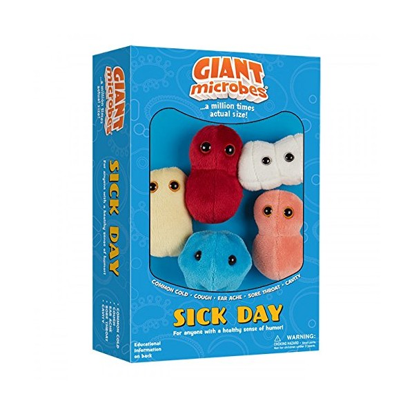 GIANTmicrobes Sick Day Themed Gift Box – Learn about these common germs with this 5 piece Box Set of 3" Keychains, Uniquely Educational Gift for Families, Pediatricians, Teachers and Students