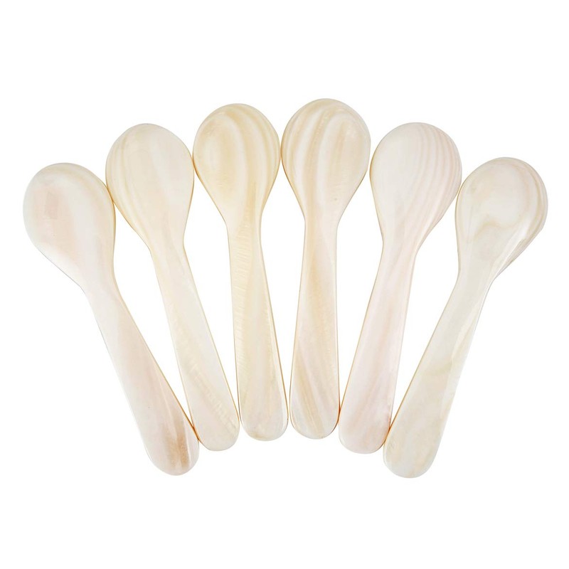 DUEBEL Set of 6 White Mother of Pearl MOP Caviar