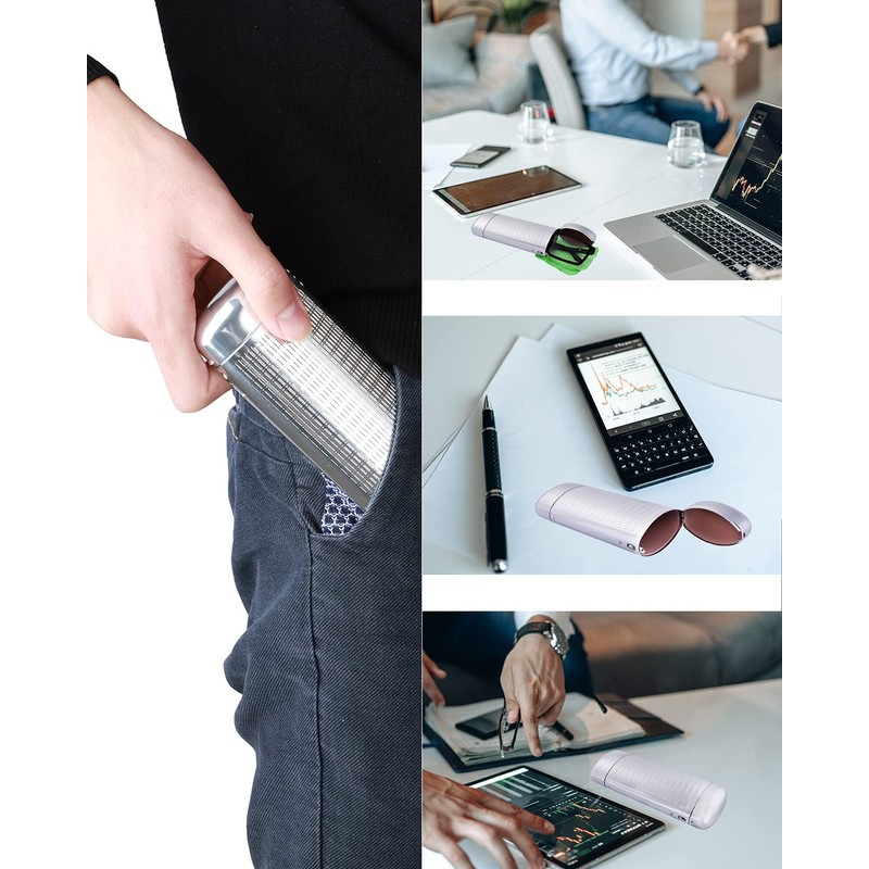 Philley Aluminum Metal Pocket Ultra-Light Silver Eyeglasses Glasses Case(Striped)