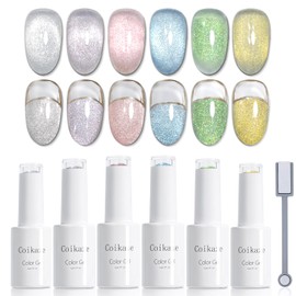 Gel Nail Coikaze Clear Magnetic Gel, Less Visible from the Side, Ultra-Fine Particles, Magnetic Nail, Cat's Eye, Galaxy Nail, Color Gel Nail, Cat's Eye, Nail Gel, Magnet Included, UV/LED Compatible
