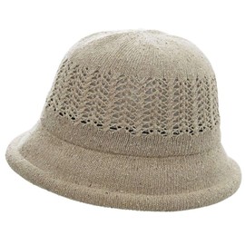 Cogit 99% UV Protection, 100% Silk Top, Lace Braid, Breathable, Compact, Soft Silk Lace Hat, Beige