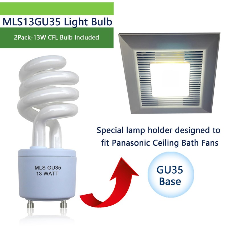 Valoisa MLS13W GU35 Light Bulbs,Replacement for Panasonic VQL5 Exhaust Fans,Ceiling