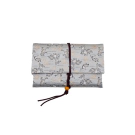 Gold Brocade Nishijin Weave Goshuin Book Holder, Goshuin Book Bag, Goshuin Book Case, Goshuin Book Cover, String, Made in Japan (Choju-Giga, Gray, Standard), Chicken Beast Game Gray, Japanese