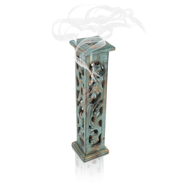 Wooden Incense Stick & Cone Burner Holder Tower Large Organic