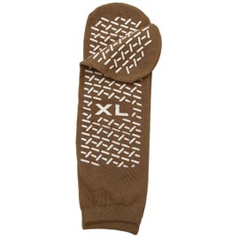 Comfort Axis 3 Pairs of X-Large Double Tread Non-Slip Ankle Socks Beige