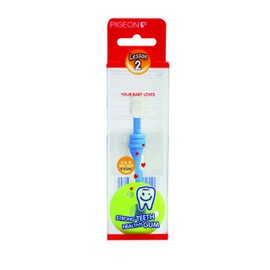 PIGEON | Cepillo de Dientes Bebe - Paso 2 | Cepillo Dental Bebé - Cepillos Dentales Cosas para Bebes Recien Nacidos | Articulos para Bebe Cepillo de Dientes Suave para Bebés | Color Naranja