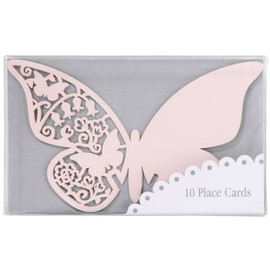 Talking Tables Something in The Air Butterfly Glass Place Card, Pack of 10, Pink