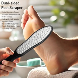 Zoolinn Foot File, Profession Stainless Steel Pedicure Tool, Rasp for Foot Corns and Cracked Heels, Double-Sided Callus Remover, Simple Operation