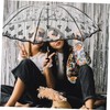 Healvian Foldable Umbrella Black Floral Pattern Compact Travel Umbrella for