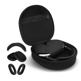 3 in 1 Silicone Cover and Case for Airpods Max Headphones  AirPods Hard Anti-Scratch Ear Pad Case/Ear Cups/Headband Covers Accessories (Black) - Color: Blue