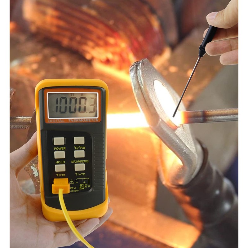 Digital Thermocouple Thermometer Type K (-50~1300°C) Dual Channel 4 Thermocouples