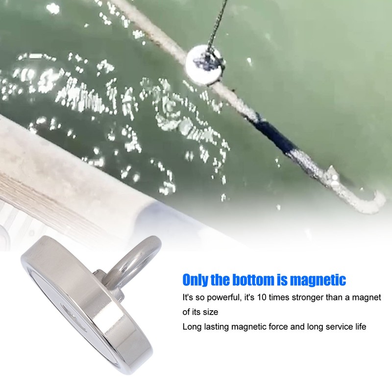 High Power Fishing Magnet NdFeB Stainless Steel Silver Neodymium Fishing
