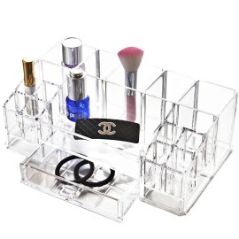 Unbranded Large Cosmetic Makeup Organizer Holder Storage Box 12" wide 2 pcs 5 Drawer Set