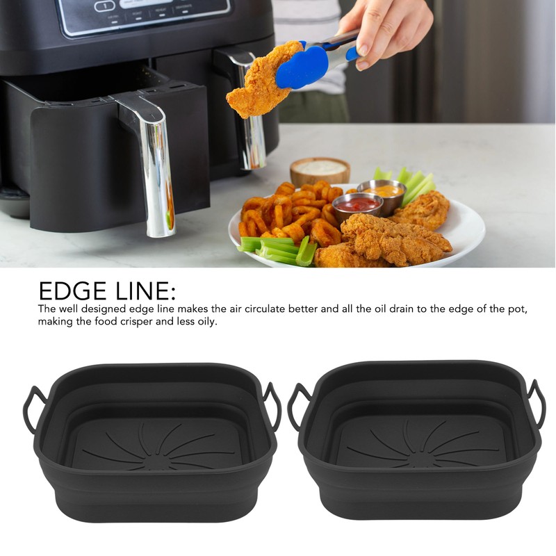 2 PCS Fryer Silicone Basket Nonstick Silicone Pot Fryer Liners