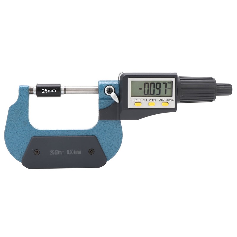 Chrome Plated Alloy Digital Display Low Error Micrometer 0.001mm Resolution