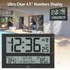 WallarGe Extra Large Atomic Clock with Indoor Outdoor Temperature, Ultra