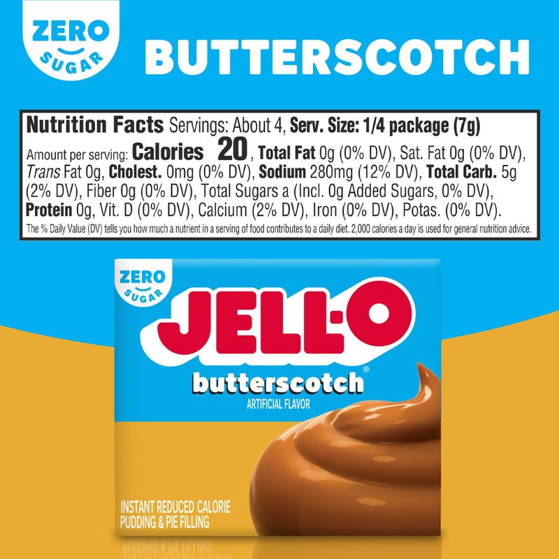 Jell-O Butterscotch Sugar Free & Fat Free Instant Pudding &