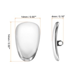 HARFINGTON 5 Pairs Eyeglass Nose Pad 4mm Thickness PVC Anti-Slip Glasses Nose Grips Imitation Pure Titanium Glasses Nose Pads for Plastic Frames Glasses Sunglasses, Silver