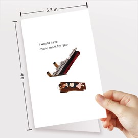 Spercy Valentine's Day Card, Titanic Love Card, Funny, Blank Inside, Red, 8x5.3 inches