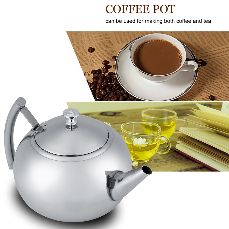 2L 201 Stainless Steel Teapot Coffee Tea Pot Kettle with